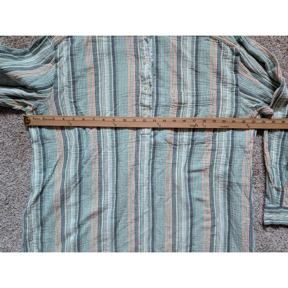 Eddie Bauer Womens XL 100% Cotton Lightweight Colorful Striped Coastal Oversized - Picture 9 of 9